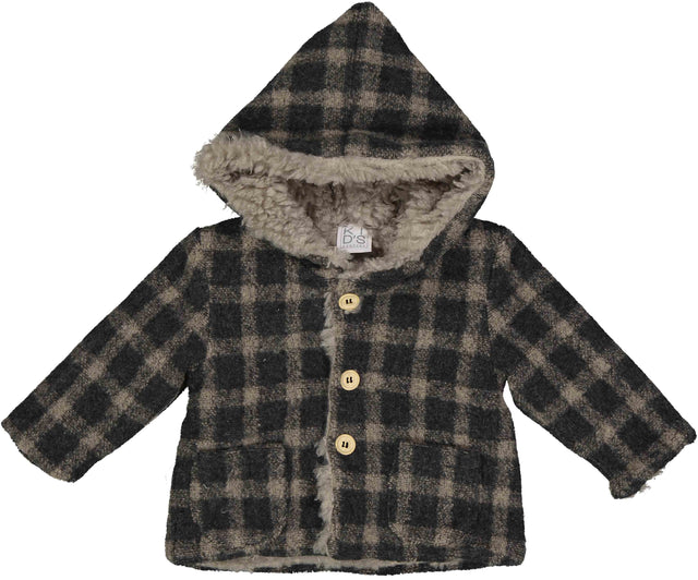 cappotto quadri foderato in pelliccia neonato e baby - Kid's Company - abbigliameto neonato e bambino