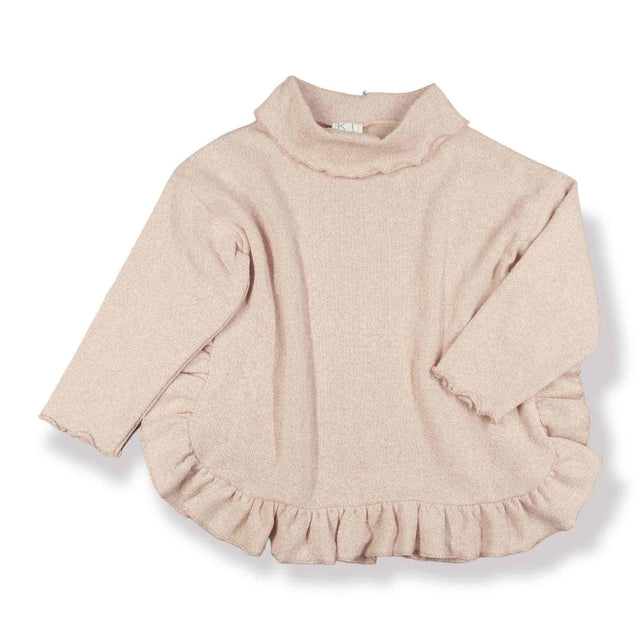 maglia over in caldo cotone con voulant sul fondo bambina - Kid's Company - childrens clothes