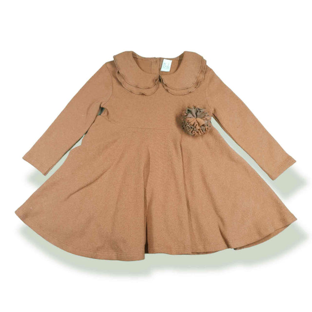abito caldo cotone con colletto doppio bambina - Kid's Company - childrens clothes
