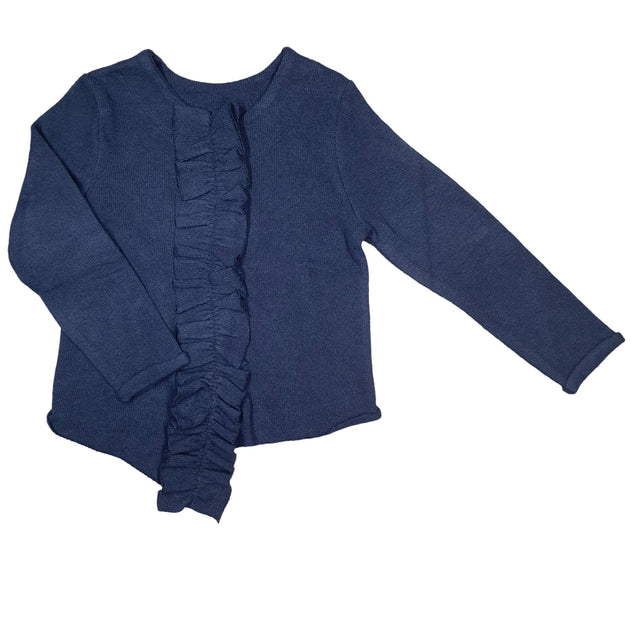 maglia aperta voulant caldo cotone bambina - Kid's Company - abbigliamento infantile