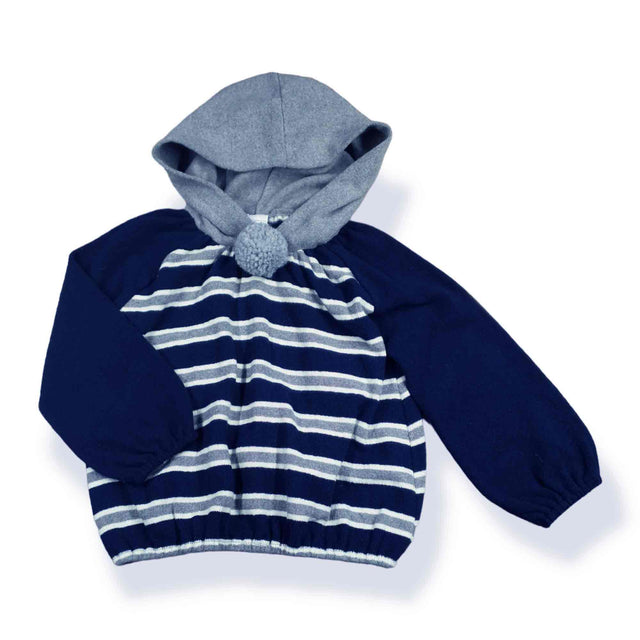 maglia con cappuccio in caldo cotone rigato bambina - Kid's Company - abiti per infanzia