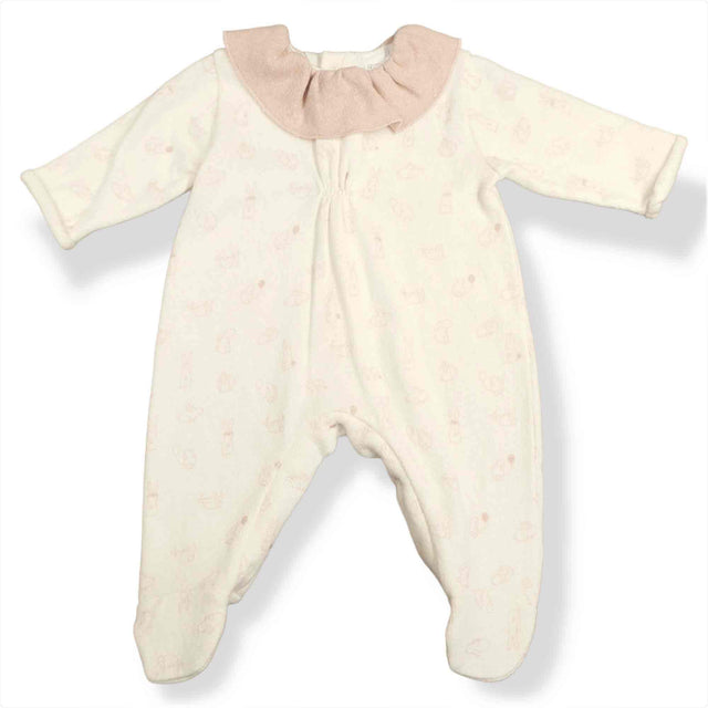 tutina in caldo cotone stampa coniglietti con colletto neonata e baby - Kid's Company - abbigliamento infantile