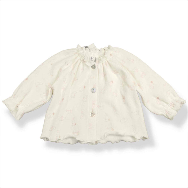 coreana in caldo cotone stampato arricciato sul collo e maniche neonata e baby - Kid's Company - abbigliamento infantile