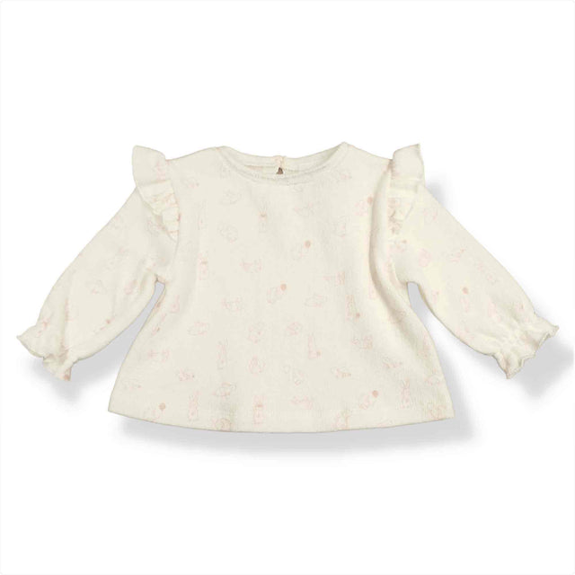 maglia in caldo cotone stampato con voulant neonata e baby - Kid's Company - children clothes