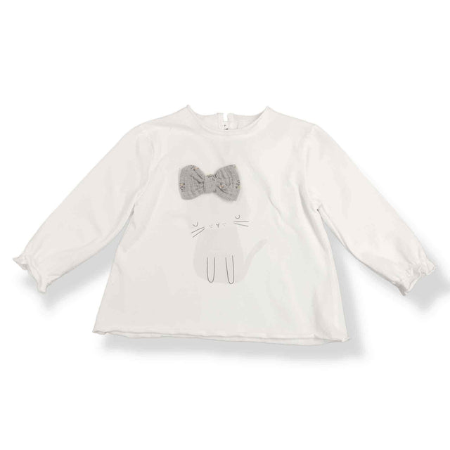 t.shirt jersey gattino con fiocco neonata e baby - Kid's Company - abiti per infanzia