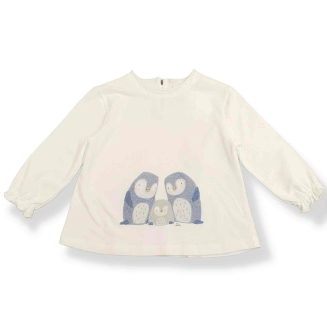 t.shirt stampata pinguini neonata e baby - Kid's Company - abbigliameto neonato e bambino