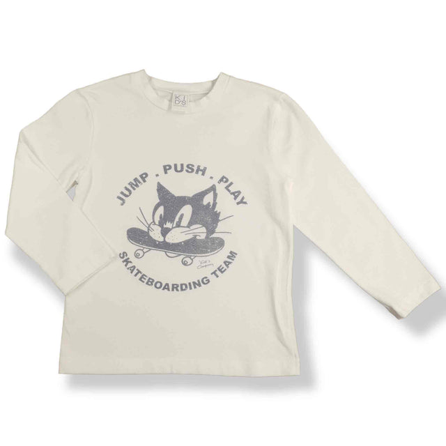 t.shirt stampata gatto skate bambino - Kid's Company - abbigliamento bimbi