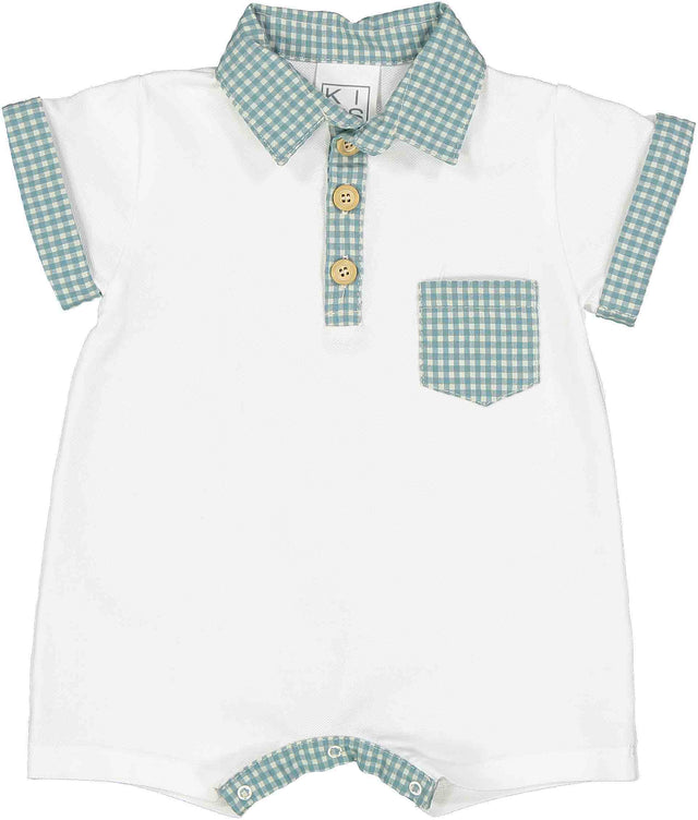pagliaccetto polo quadretto vicky neonato e baby - Kid's Company - baby clothes