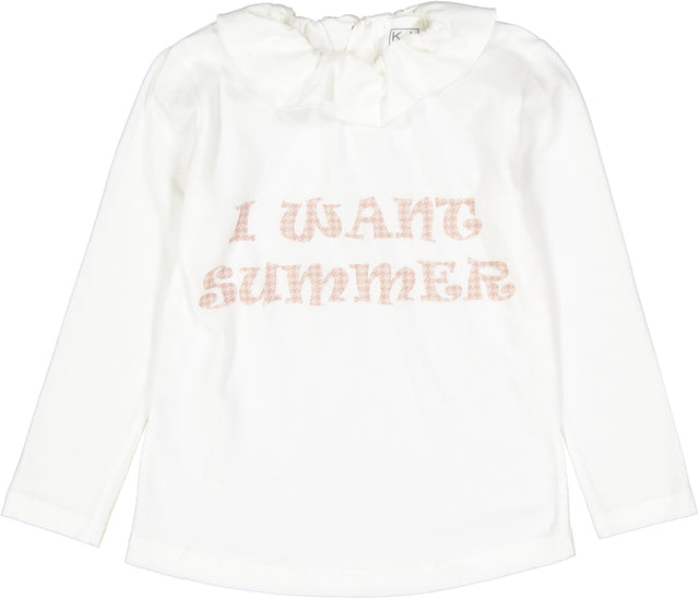 t.shirt  con colletto i want summer bambina - Kid's Company - negozio bimbi