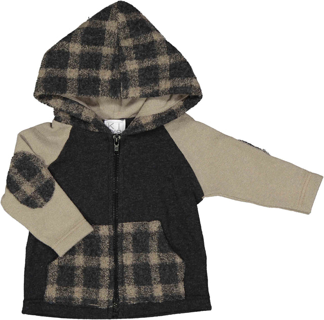 maglia zip tasca quadri neonato e baby - Kid's Company - childrens clothes